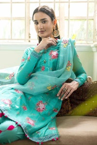 UAE -3PC Sequins Embroidered Lawn Unstitched Digital Printed Suit with Embroidered Net Dupatta CN-32010