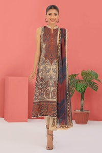 UAE -3PC Crepe Silk Unstitched Suit CR-22001