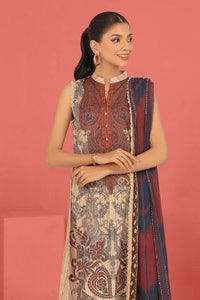 UAE -3PC Crepe Silk Unstitched Suit CR-22001