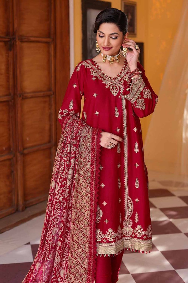 UAE -3PC Zari and Sequins Embroidered Lawn Suit with Zari Embroidered Chiffon Dupatta PM-32003