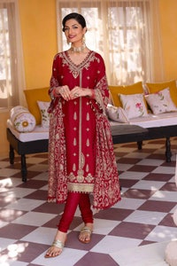 UAE -3PC Zari and Sequins Embroidered Lawn Suit with Zari Embroidered Chiffon Dupatta PM-32003
