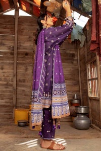 UAE -3PC Embroidered Lawn Unstitched Printed Suit With Denting Lawn Dupatta DN-32075 A