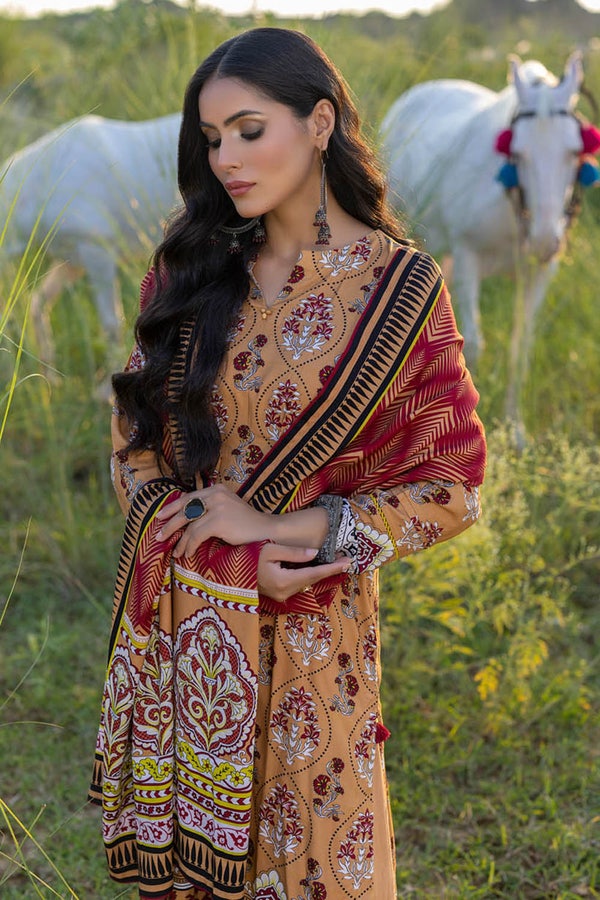 UAE -3PC Twill Linen Unstitched Digital Printed Suit LT-22010 B