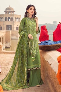 UAE -3PC Chunri Lawn Unstitched Gold Printed Suit CL-32104 B