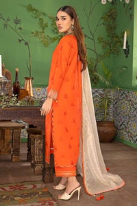 UAE -3PC Embroidered Jacquard Unstitched Suit With Embroidered Zari Tissue Dupatta MJ-32030