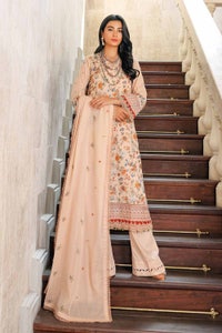 UAE -3PC Embroidered Swiss Voile Unstitched Suit With Embroidered Swiss Dobby Dupatta LSV-32023