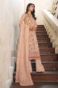 UAE -3PC Embroidered Swiss Voile Unstitched Suit With Embroidered Swiss Dobby Dupatta LSV-32023