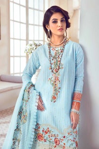 UAE -3PC Embroidered Dobby Lawn Unstitched Suit With Embroidered Chiffon Dupatta PM-32007