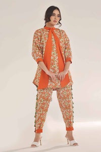 UAE -Unstitched Gold Printed Lawn Shirt SL-42039 A