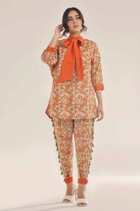 UAE -Unstitched Gold Printed Lawn Shirt SL-42039 A