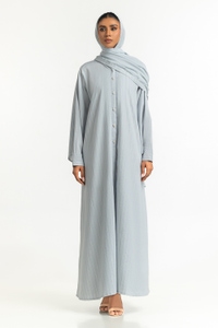 UAE-Georgette Stripes Abaya With Scarf KAB-22131