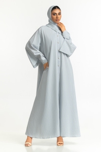 UAE-Georgette Stripes Abaya With Scarf KAB-22131