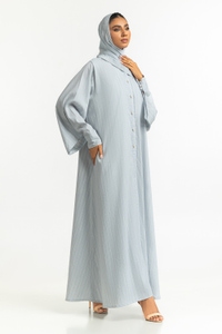 UAE-Georgette Stripes Abaya With Scarf KAB-22131