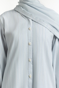 UAE-Georgette Stripes Abaya With Scarf KAB-22131