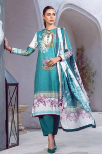 UAE -3PC Dobby Lawn Unstitched Digital Printed Suit With Denting Lawn Dupatta DB-32001 B