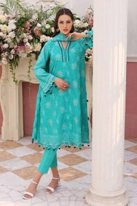 UAE -3PC Embroidered Lawn Unstitched Suit With Embroidered Denting Lawn Dupatta DN-32036