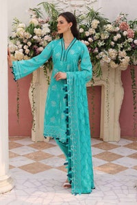 UAE -3PC Embroidered Lawn Unstitched Suit With Embroidered Denting Lawn Dupatta DN-32036