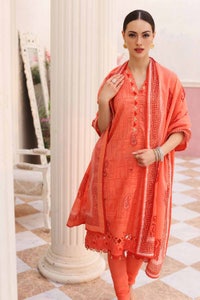 UAE -3PC Embroidered Lawn Unstitched Suit With Denting Lawn Dupatta DN-32022