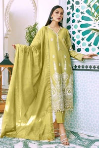 UAE -3PC Sequins Embroidered Lawn Unstitched Suit With Embroidered Zari Stripe Dupatta MJ-32040