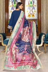 UAE -3PC Embroidered Jacquard Unstitched Suit With Silk Dupatta SSM-32005