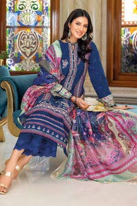UAE -3PC Embroidered Jacquard Unstitched Suit With Silk Dupatta SSM-32005