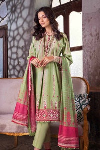 UAE -3PC Embroidered Lawn Unstitched Suit With Digital Printed Mehsuri Dupatta SP-32001