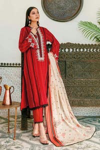 UAE -3PC Embroidered Jacquard Unstitched Suit MJ-32018
