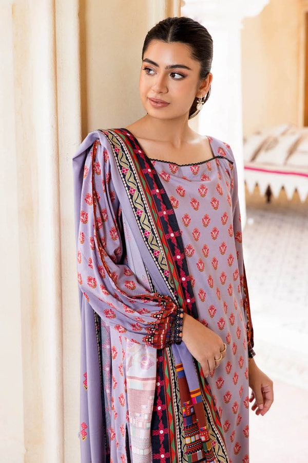 UAE -3PC Linen Unstitched Digital Printed Suit WNS-22042 B