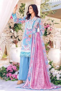 UAE -3PC Lawn Unstitched Digital Lacquer Printed Suit CL-32376