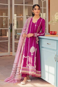 UAE -3PC Gold and Lacquer Lawn Printed Unstitched Suit with sequins Dupatta FE-32077