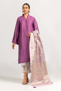 UAE -2PC Festive Suit Kathan Silk Kurta Jamawar Dupatta GLAMOUR-22-07