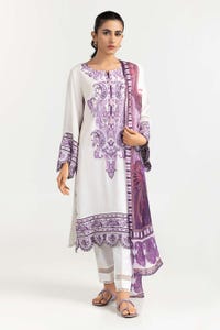 UAE -2 PC Khadi Net Embroidered Shirt With Dupatta GLM-22-52