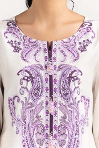 UAE -2 PC Khadi Net Embroidered Shirt With Dupatta GLM-22-52