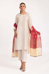 UAE -3PC Rawsilk Embroidered Suit GLM-23-07