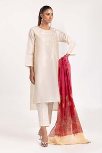 UAE -3PC Rawsilk Embroidered Suit GLM-23-07