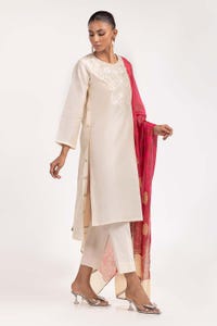 UAE -3PC Rawsilk Embroidered Suit GLM-23-07