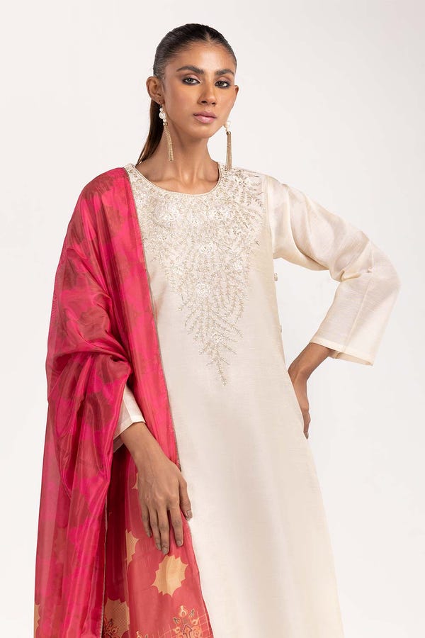 UAE -3PC Rawsilk Embroidered Suit GLM-23-07