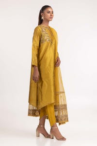UAE -3PC Raw silk Embroidered Suit GLM-23-15
