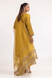 UAE -3PC Raw silk Embroidered Suit GLM-23-15