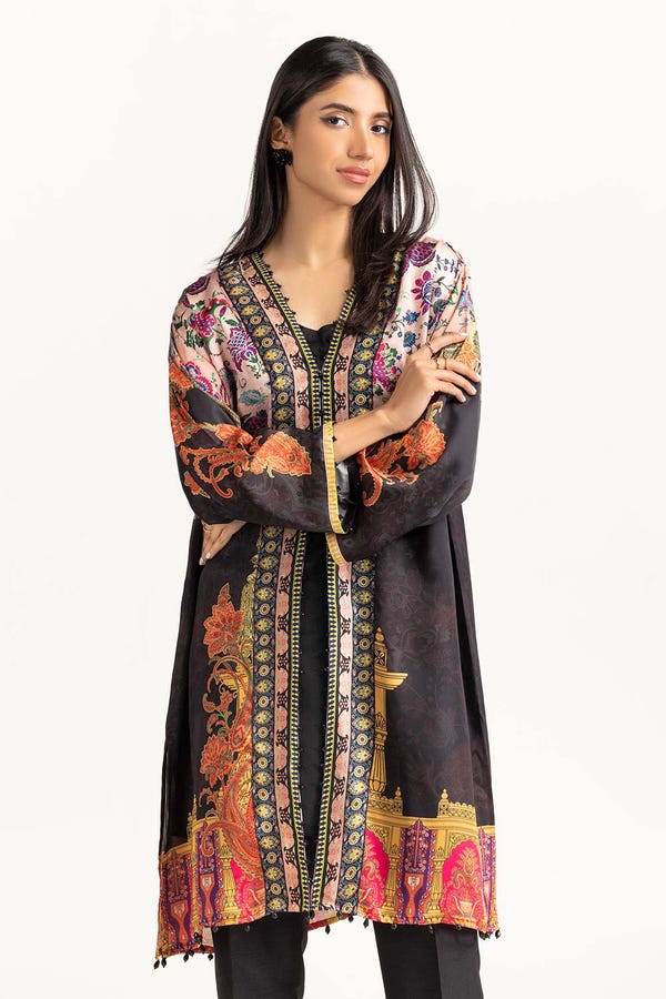 UAE -Shamose Silk Embellished Shirt GLM-23-33