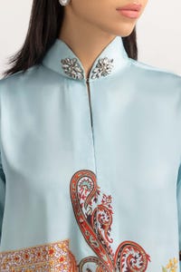 UAE -Printed Silk Embellished Kurti GLM-23-36