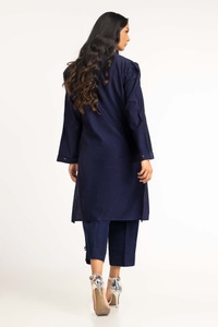UAE -Dyed Embroidered Cotton Net Shirt With Trouser GLM-23-87
