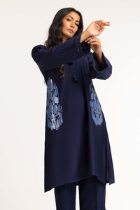 UAE -Dyed Embroidered Cotton Net Shirt With Trouser GLM-23-87