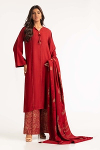 UAE -Dyed Acrylic Viscose Shirt With Velvet Jacquard Shawl GLM-23-65