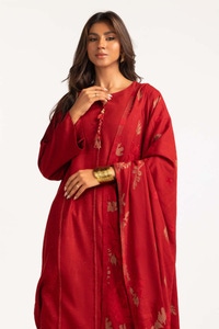 UAE -Dyed Acrylic Viscose Shirt With Velvet Jacquard Shawl GLM-23-65