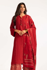UAE -Dyed Acrylic Viscose Shirt With Velvet Jacquard Shawl GLM-23-65