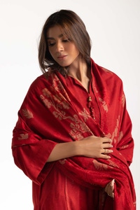 UAE -Dyed Acrylic Viscose Shirt With Velvet Jacquard Shawl GLM-23-65