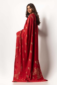 UAE -Dyed Acrylic Viscose Shirt With Velvet Jacquard Shawl GLM-23-65