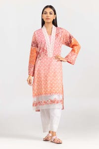 UAE -Digital Printed and Embroidered Cambric Shirt GLS-22-05 DP