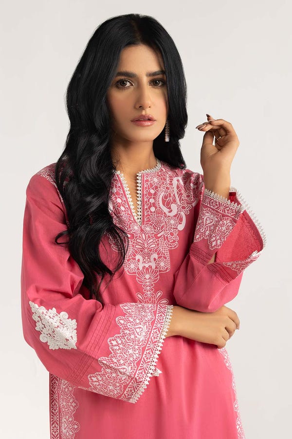 UAE -Screen Printed and Embroidered Cambric Shirt GLS-22-90